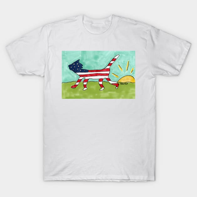 American Kitty T-Shirt by ConidiArt